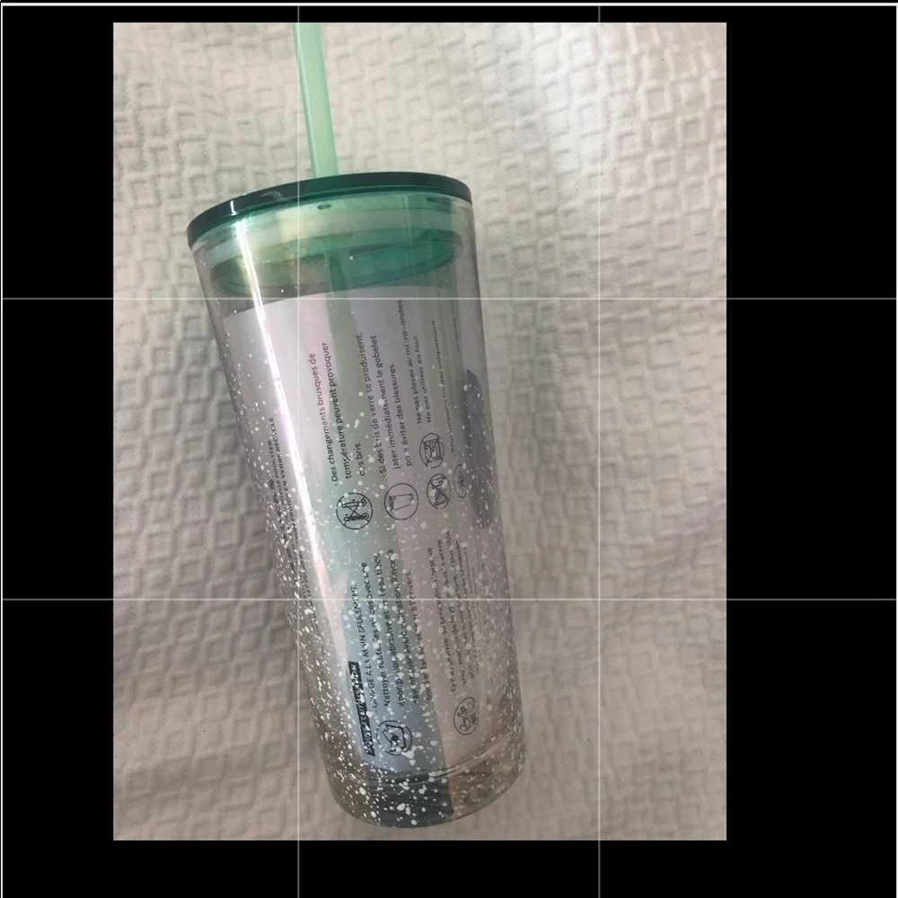 Starbuck Clear Speckle Snow Mint Glass Tumbler